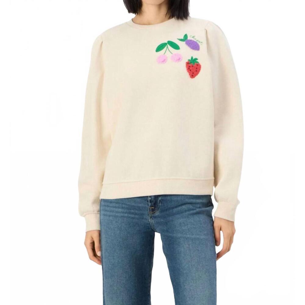 NEW FABIENNE CHAPOT fruit sweatshirt in oatmeal melange